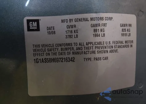 2009 Chevrolet Cobalt Ls from USA, damaged, VIN 1G1AS58H697216342